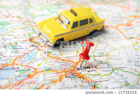 Stock Photo: Bern ,Swiss map taxi