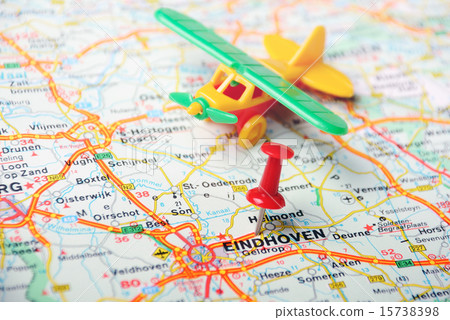 Eindhoven,Holland map airplane 15738398