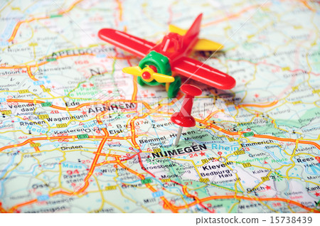Nijmegen,Holland map airplane Nijmegen,Holland map airplane 15738439