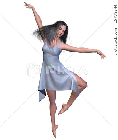 Dancer in Blue Silk Dress 15738844
