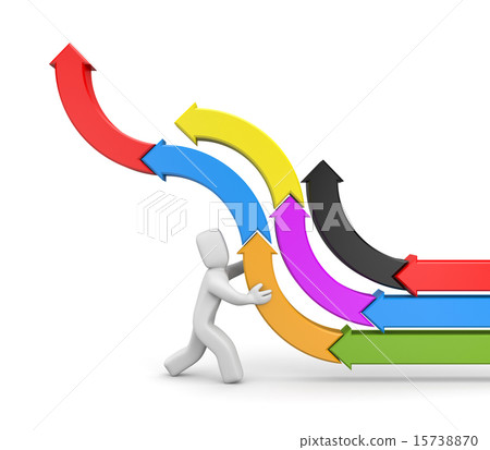 Person with arrows. Success metaphor Person with arrows. Success metaphor 15738870