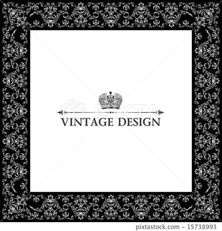 Vector vintage royal retro frame ornament black 15738993