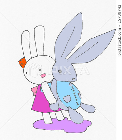 Rabbit type backpack and rabbit carrying on back Rabbit type backpack and rabbit carrying on back 15739742