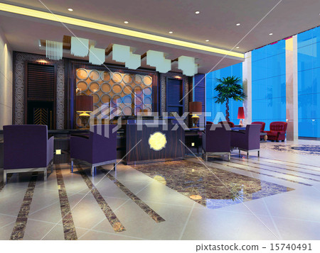 3d reception hall rendering 15740491