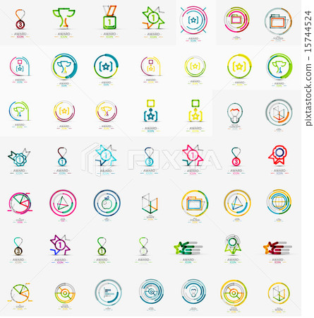 Large corporate company logo collection. Universal icon set for various ideas 15744524