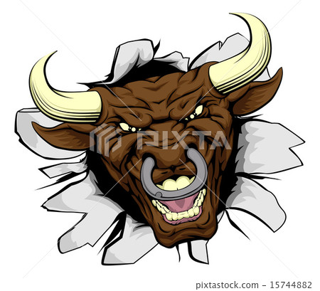 Bull mascot breakthrough Bull mascot breakthrough 15744882