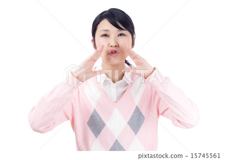 Female mouth shape supporting "U" Female mouth shape supporting "U" 15745561
