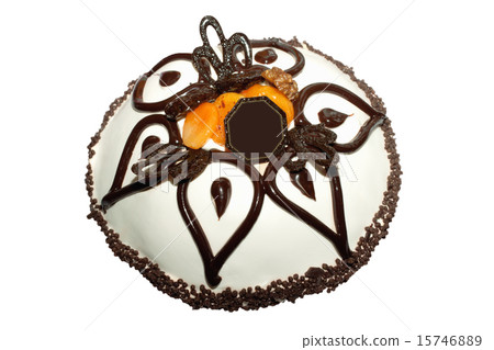 cake with note on white background 15746889