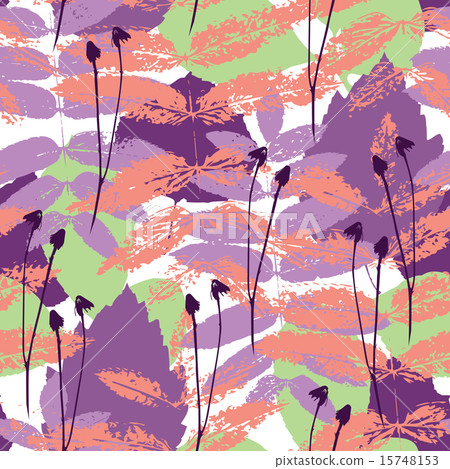 Seamless grungy leaf pattern 15748153