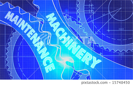 Machinery Maintenance on the Cogwheels. Blueprint Style. 15748450
