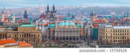 viewpoint panorama of Prague over the river 15748526