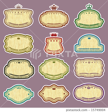 twelve vector grunge labels (CMYK colors) 15749004