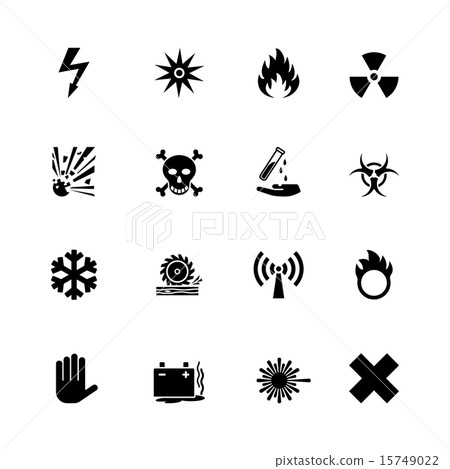 vector warning hazard signs set 15749022