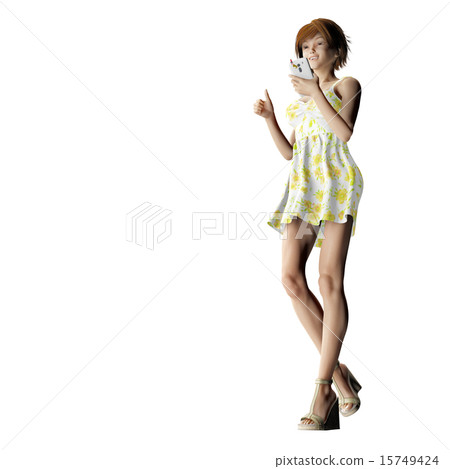 A young woman to book with smartphone A young woman to book with smartphone 15749424