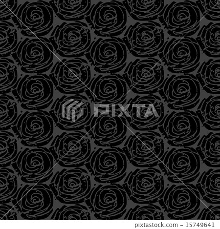 Gray simple rose pattern - Stock Illustration [15749641] - PIXTA