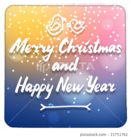 Winter holidays card with birds Winter holidays card with birds 15751762