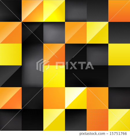 Yellow 3d square background 15751766