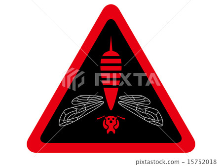 黃蜂警告標誌3紅色反轉 黃蜂警告標誌3紅色反轉 15752018