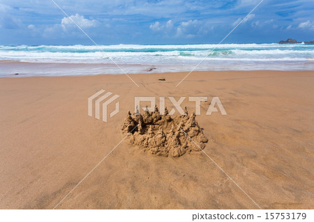 sand castle on the beach sand castle on the beach 15753179
