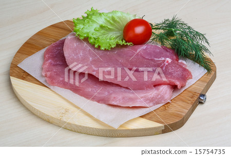 Raw pork schnitzel Raw pork schnitzel 15754735