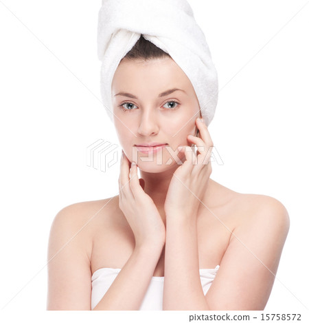 Young woman with perfect health skin of face 15758572
