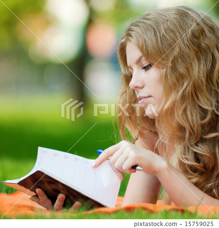 Beautiful young woman study Beautiful young woman study 15759025