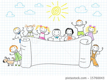 Happy friends with banner Happy friends with banner 15760043