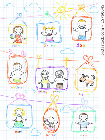 Portraits of happy family Portraits of happy family 15760045