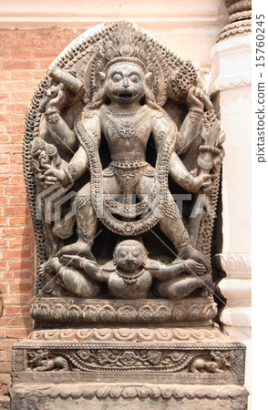 Ancient statue of Narasimha in Bhaktapur, Kathmandu valley, Nepa Ancient statue of Narasimha in Bhaktapur, Kathmandu valley, Nepa 15760245