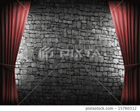 vector velvet curtain and stome wall background vector velvet curtain and stome wall background 15760312