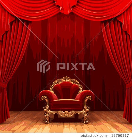 vector chair and red curtain stage vector chair and red curtain stage 15760317