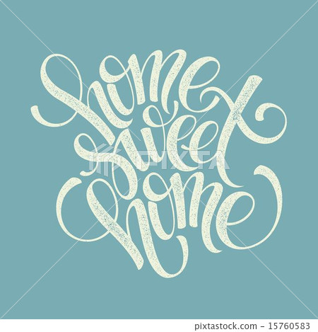 home sweet home hand lettering, vector  15760583