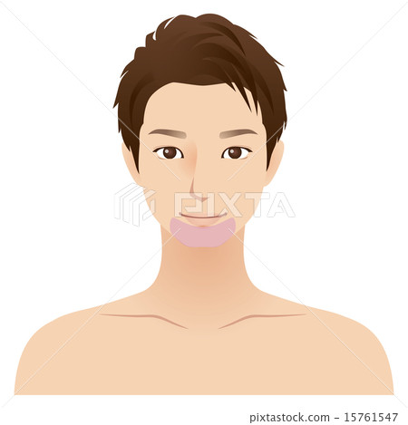Male face depilation spot chin 15761547