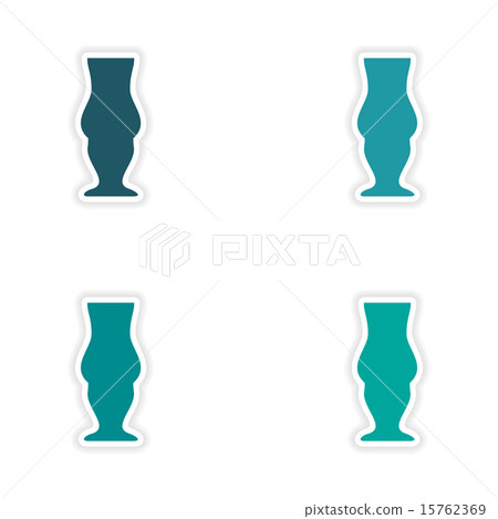 assembly realistic sticker design on paper drinks 15762369