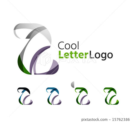 Set of abstract Z letter company logos. Business icons, overlapping flowing waves Set of abstract Z letter company logos. Business icons, overlapping flowing waves 15762386