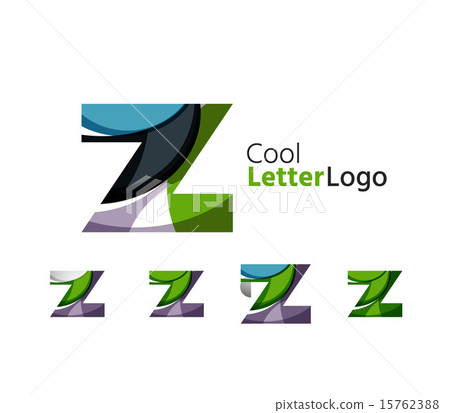 Set of abstract Z letter company logos. Business icons, overlapping flowing waves Set of abstract Z letter company logos. Business icons, overlapping flowing waves 15762388