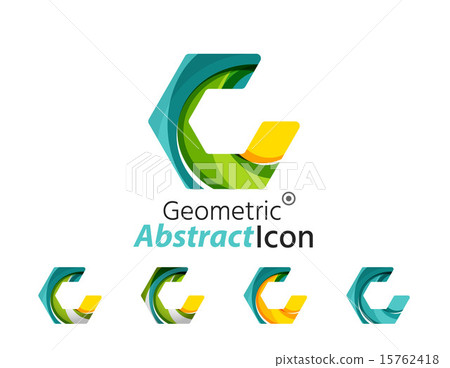 Set of abstract geometric company logo hexagon shapes Set of abstract geometric company logo hexagon shapes 15762418