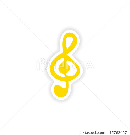 icon sticker realistic design on paper clef icon sticker realistic design on paper clef 15762437