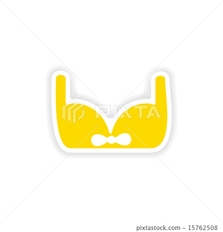 icon sticker realistic design on paper brassiere 15762508