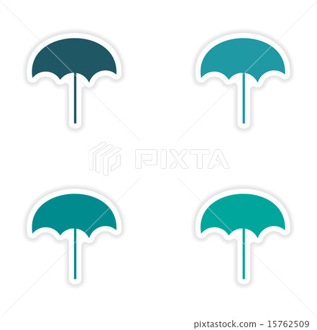 assembly realistic sticker design on paper beach umbrella 15762509