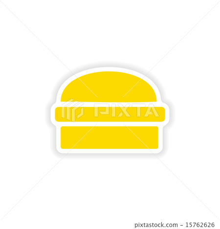 icon sticker realistic design on paper hamburger 15762626
