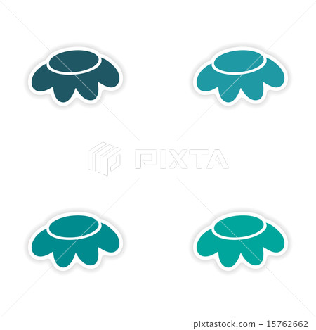 assembly realistic sticker design on paper camomile 15762662