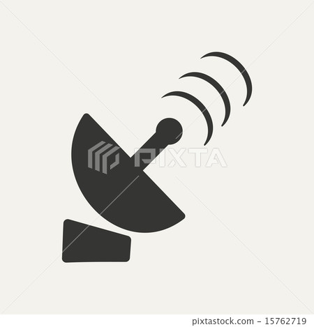 Flat in black and white mobile application satellite dish Flat in black and white mobile application satellite dish 15762719
