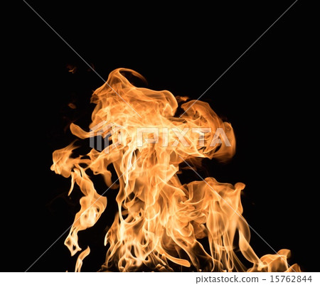 Burning flame on black background Burning flame on black background 15762844