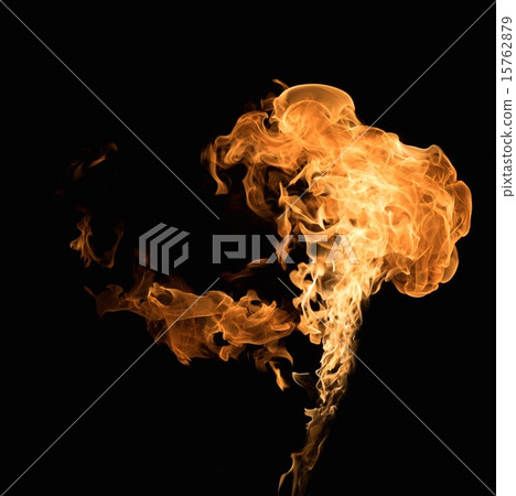 Burning flame on black background Burning flame on black background 15762879