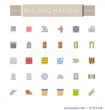Vector Flat Building Material Icons 15763108