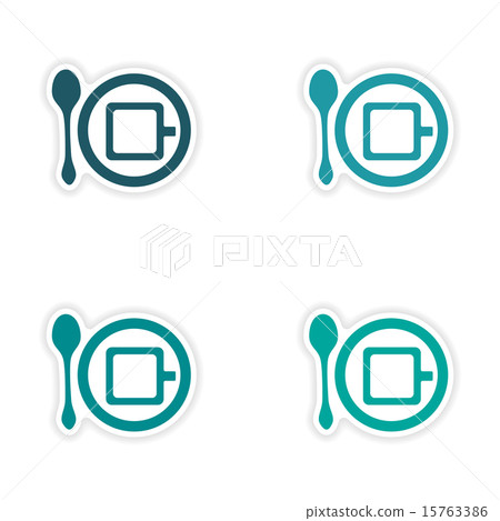 assembly realistic sticker design on paper cofee cups assembly realistic sticker design on paper cofee cups 15763386