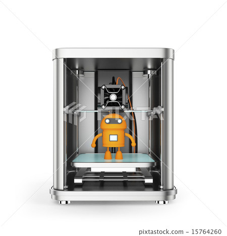 3D打印機和黃色機器人 3D打印機和黃色機器人 15764260
