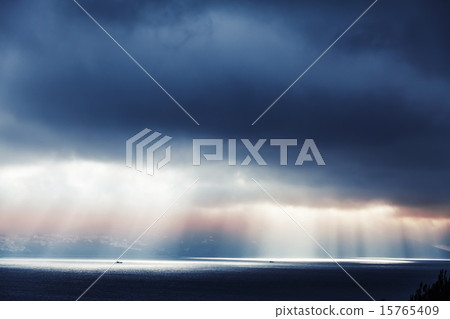 Sunlight goes through stormy clouds, Morocco Sunlight goes through stormy clouds, Morocco 15765409