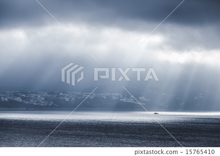 Dark stormy clouds. Bay of Tangier, Morocco Dark stormy clouds. Bay of Tangier, Morocco 15765410